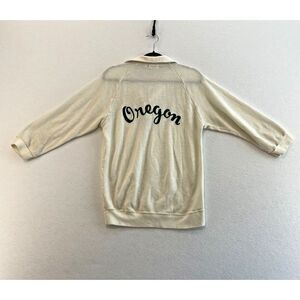 M.I.T Sports Sweater Women's Ivory Stretch Collared Long Sleeves Pullover Oregon